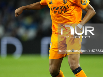 Kylian Mbappe centre-forward of Real Madrid and France during the La Liga match between Real Sociedad de Futbol and Real Madrid CF at Reale...