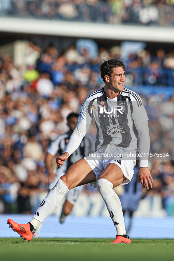 Dusan Vlahovic of Juventus FC during the Serie A match between Empoli FC and Juventus FC in Empoli, Italy, on September 14, 2024, at the sta...