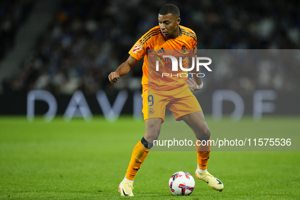 Kylian Mbappe centre-forward of Real Madrid and France during the La Liga match between Real Sociedad de Futbol and Real Madrid CF at Reale...