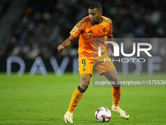 Kylian Mbappe centre-forward of Real Madrid and France during the La Liga match between Real Sociedad de Futbol and Real Madrid CF at Reale...