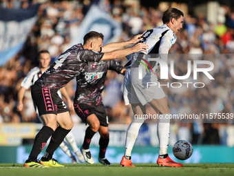 Dusan Vlahovic of Juventus FC controls the ball during the Serie A match between Empoli FC and Juventus FC in Empoli, Italy, on September 14...