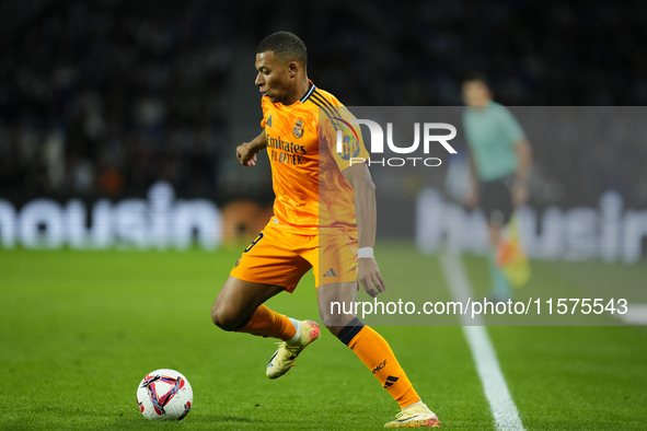 Kylian Mbappe centre-forward of Real Madrid and France during the La Liga match between Real Sociedad de Futbol and Real Madrid CF at Reale...