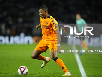 Kylian Mbappe centre-forward of Real Madrid and France during the La Liga match between Real Sociedad de Futbol and Real Madrid CF at Reale...