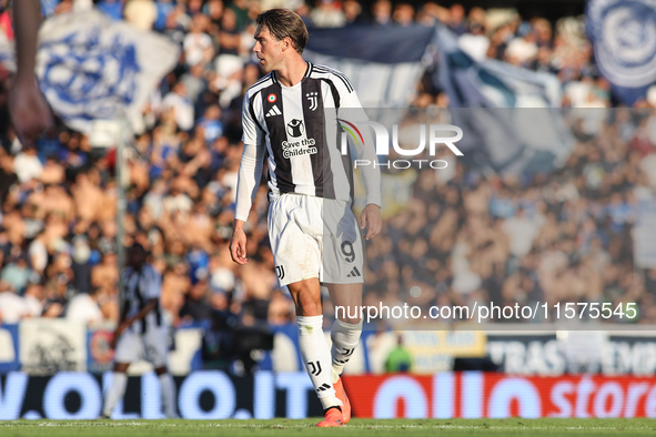 Dusan Vlahovic of Juventus FC during the Serie A match between Empoli FC and Juventus FC in Empoli, Italy, on September 14, 2024, at the sta...