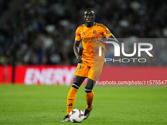 Ferland Mendy left-back of Real Madrid and France during the La Liga match between Real Sociedad de Futbol and Real Madrid CF at Reale Arena...