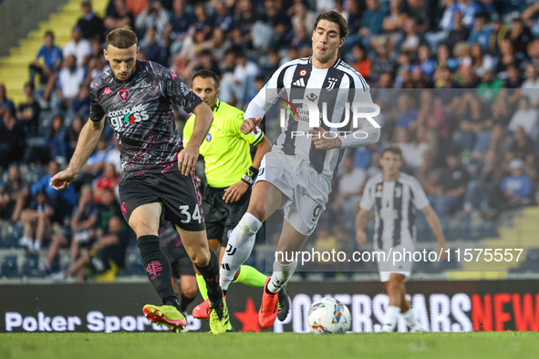 Dusan Vlahovic of Juventus FC during the Serie A match between Empoli FC and Juventus FC in Empoli, Italy, on September 14, 2024, at the sta...