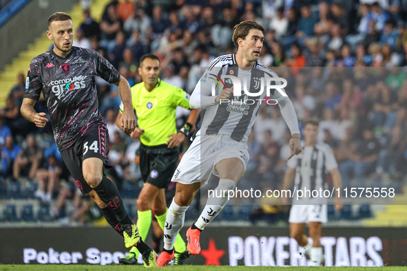 Dusan Vlahovic of Juventus FC during the Serie A match between Empoli FC and Juventus FC in Empoli, Italy, on September 14, 2024, at the sta...