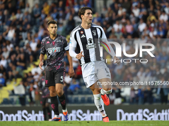 Dusan Vlahovic of Juventus FC during the Serie A match between Empoli FC and Juventus FC in Empoli, Italy, on September 14, 2024, at the sta...