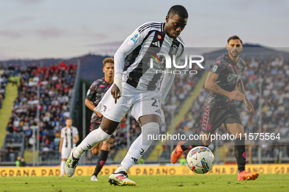 Timothy Weah of Juventus FC controls the ball during the Serie A match between Empoli FC and Juventus FC in Empoli, Italy, on September 14,...