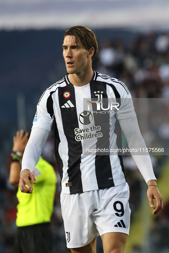 Dusan Vlahovic of Juventus FC during the Serie A match between Empoli FC and Juventus FC in Empoli, Italy, on September 14, 2024, at the sta...