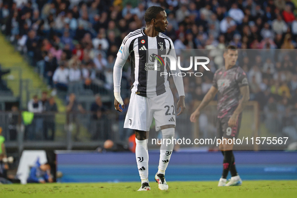 Timothy Weah of Juventus FC during the Serie A match between Empoli FC and Juventus FC in Empoli, Italy, on September 14, 2024, at the stadi...