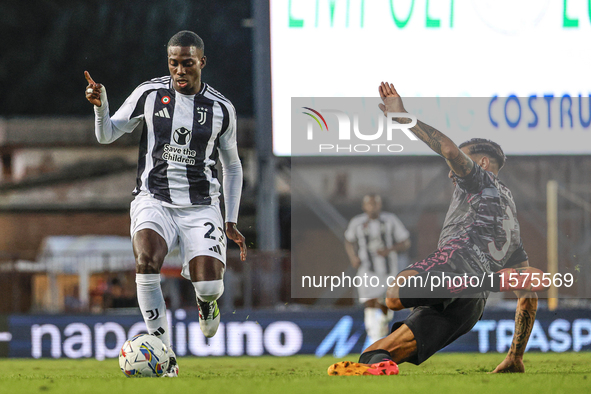 Timothy Weah of Juventus FC during the Serie A match between Empoli FC and Juventus FC in Empoli, Italy, on September 14, 2024, at the stadi...