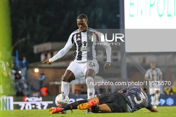 Timothy Weah of Juventus FC during the Serie A match between Empoli FC and Juventus FC in Empoli, Italy, on September 14, 2024, at the stadi...