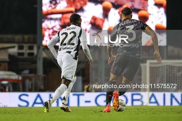 Timothy Weah of Juventus FC during the Serie A match between Empoli FC and Juventus FC in Empoli, Italy, on September 14, 2024, at the stadi...