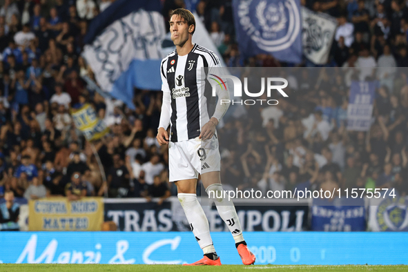 Dusan Vlahovic of Juventus FC during the Serie A match between Empoli FC and Juventus FC in Empoli, Italy, on September 14, 2024, at the sta...