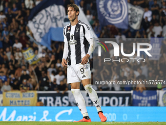 Dusan Vlahovic of Juventus FC during the Serie A match between Empoli FC and Juventus FC in Empoli, Italy, on September 14, 2024, at the sta...