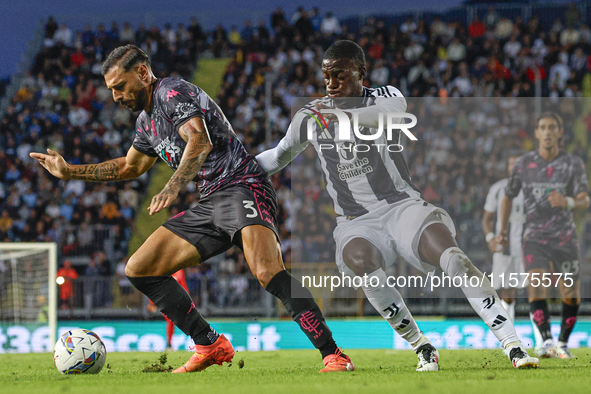 Timothy Weah of Juventus FC controls the ball during the Serie A match between Empoli FC and Juventus FC in Empoli, Italy, on September 14,...