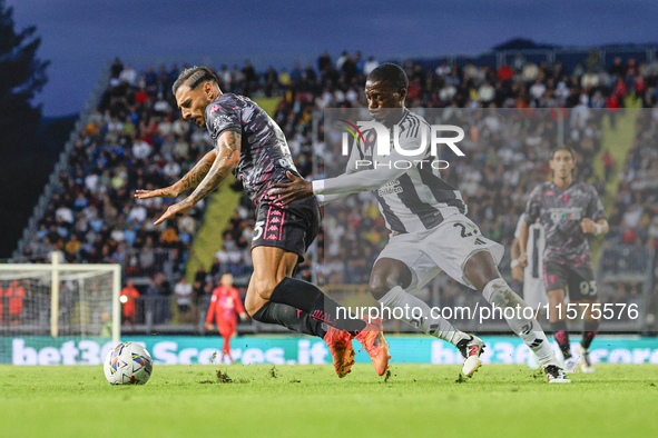 Timothy Weah of Juventus FC during the Serie A match between Empoli FC and Juventus FC in Empoli, Italy, on September 14, 2024, at the stadi...