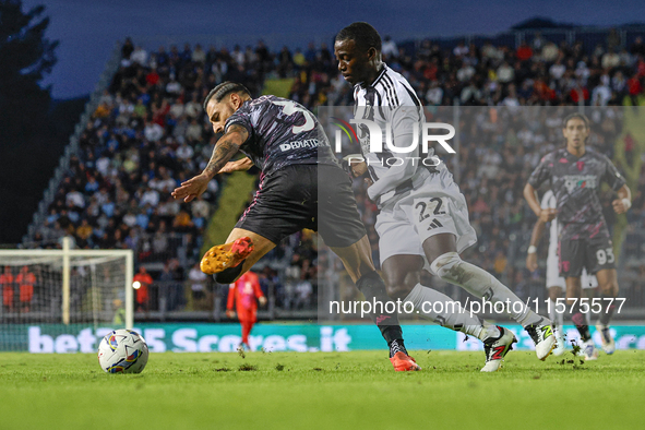 Giuseppe Pezzella of Empoli FC during the Serie A match between Empoli FC and Juventus FC in Empoli, Italy, on September 14, 2024, at the st...