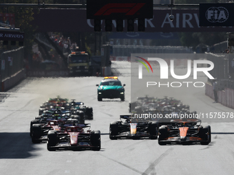 Start of the Formula 1 Grand Prix of Azerbaijan at Baku City Circuit in Baku, Azerbaijan on September 15, 2024. (