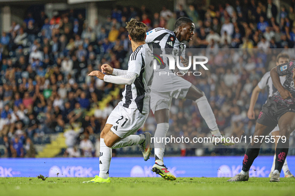 Timothy Weah of Juventus FC controls the ball during the Serie A match between Empoli FC and Juventus FC in Empoli, Italy, on September 14,...