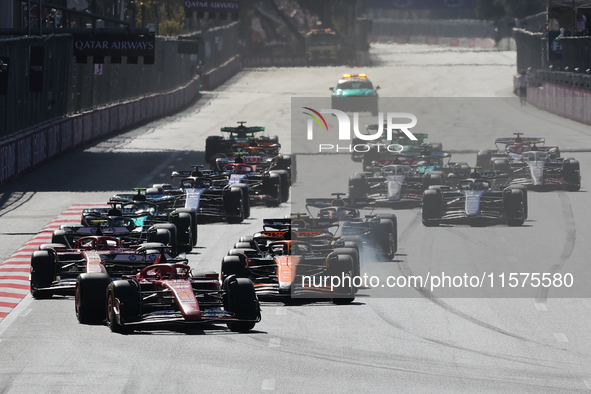 Start of the Formula 1 Grand Prix of Azerbaijan at Baku City Circuit in Baku, Azerbaijan on September 15, 2024. 