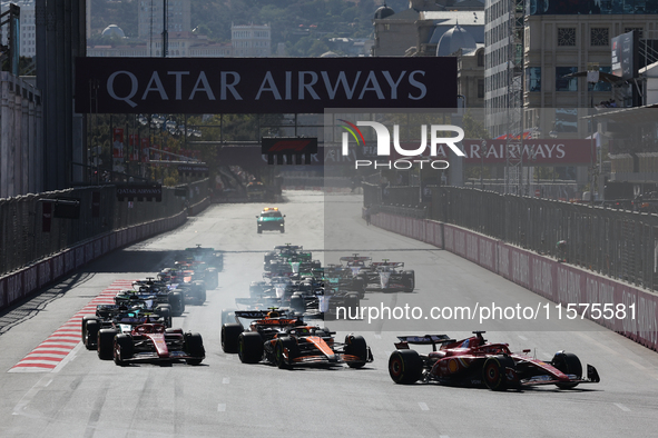 Start of the Formula 1 Grand Prix of Azerbaijan at Baku City Circuit in Baku, Azerbaijan on September 15, 2024. 