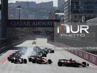 Start of the Formula 1 Grand Prix of Azerbaijan at Baku City Circuit in Baku, Azerbaijan on September 15, 2024. (