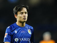 Takefusa Kubo right winger of Real Sociedad and Japan during the La Liga match between Real Sociedad de Futbol and Real Madrid CF at Reale A...