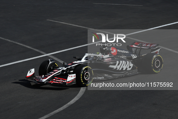 Oliver Bearman of Haas during the Formula 1 Grand Prix of Azerbaijan at Baku City Circuit in Baku, Azerbaijan on September 15, 2024. 