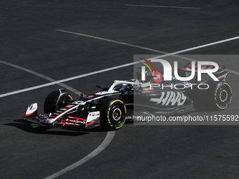 Oliver Bearman of Haas during the Formula 1 Grand Prix of Azerbaijan at Baku City Circuit in Baku, Azerbaijan on September 15, 2024. (