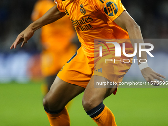 Kylian Mbappe centre-forward of Real Madrid and France during the La Liga match between Real Sociedad de Futbol and Real Madrid CF at Reale...