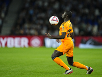 Ferland Mendy left-back of Real Madrid and France controls the ball during the La Liga match between Real Sociedad de Futbol and Real Madrid...