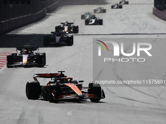 Oscar Piastri of McLaren during the Formula 1 Grand Prix of Azerbaijan at Baku City Circuit in Baku, Azerbaijan on September 15, 2024. (