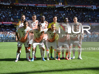 Starting XI of Roma during the Serie A ENILIVE 24/25 match between Genoa CFC and AS Roma at Stadio Luigi Ferraris in Genova, Italy, on [spec...