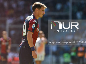 Andrea Pinamonti of Genoa during the Serie A ENILIVE 24/25 match between Genoa CFC and AS Roma at Stadio Luigi Ferraris in Genova, Italy, on...