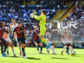 Mile Svilar of Roma is in action during the Serie A ENILIVE 24/25 match between Genoa CFC and AS Roma at Stadio Luigi Ferraris in Genova, It...