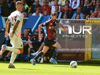 Aaron Martin of Genoa during the Serie A ENILIVE 24/25 match between Genoa CFC and AS Roma at Stadio Luigi Ferraris in Genoa, Italy, on [Mon...