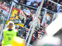 Genoa CFC celebrates scoring the team's first goal to make the score 1-1 during the Serie A ENILIVE 24/25 match between Genoa CFC and AS Rom...