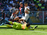 Mile Svilar of Roma plays during the Serie A match between Genoa CFC and AS Roma at Stadio Luigi Ferraris in Genova, Italy, on September 24,...