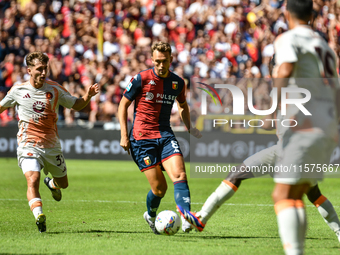 Bohinen of Genoa passes the ball during the Serie A ENILIVE 24/25 match between Genoa CFC and AS Roma at Stadio Luigi Ferraris in Genova, It...