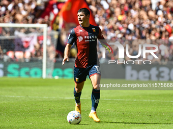 #17 Ruslan Malinovskyi of Genoa is in action during the Serie A ENILIVE 24/25 match between Genoa CFC and AS Roma at Stadio Luigi Ferraris i...