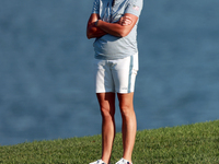 GAINESVILLE, VIRGINIA - SEPTEMBER 14: Captain Stacy Lewis of the United States watches Lexi Thompson of the United States at the 17th fairwa...