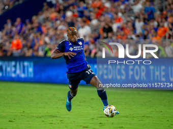 Cincinnati attacker, Sergio Santos, is seen during the 'Hell is Real' Major League Soccer match between FC Cincinnati and the Columbus Crew...