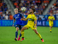 Columbus attacker Diego Rossi is seen during the 'Hell is Real' Major League Soccer match between FC Cincinnati and the Columbus Crew at TQL...