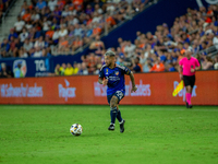 Cincinnati midfielder Luciano Acosta moves the ball upfield during the 'Hell is Real' Major League Soccer match between FC Cincinnati and th...