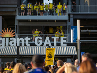 Columbus fans enter TQL Stadium prior to the start of the 'Hell is Real' Major League Soccer match between FC Cincinnati and the Columbus Cr...