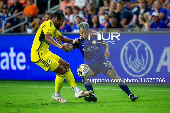 Cincinnati midfielder Luciano Acosta appears during the 'Hell is Real' Major League Soccer match between FC Cincinnati and the Columbus Crew...