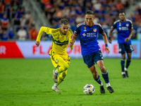 Cincinnati midfielder Yuya Kubo moves the ball upfield during the 'Hell is Real' Major League Soccer match between FC Cincinnati and the Col...