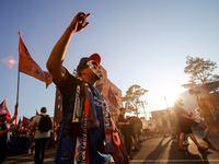 Cincinnati supporters are seen prior to the start of the 'Hell is Real' Major League Soccer match between FC Cincinnati and the Columbus Cre...